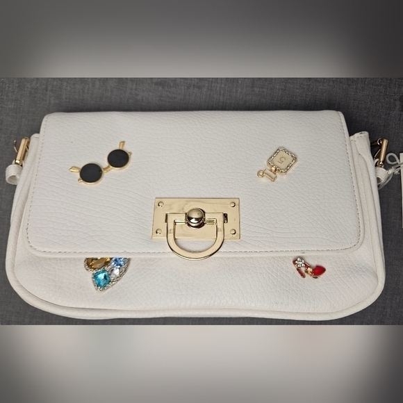 Jeanne Lottie “Paris” White PU Crossbody with Charms – NWT - Picture 3 of 10